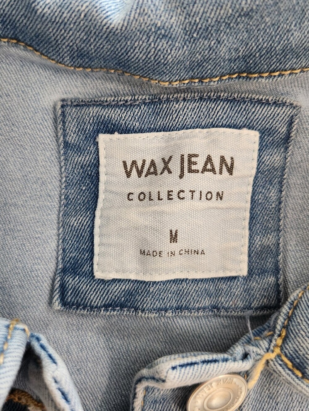 Wax Jean Light Blue Denim Vest Size Medium - Picture 2 of 7